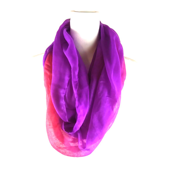 Mixit Infinity Scarf Pink Purple Sheer Polyester 68 X 23 Spring - Picture 1 of 8